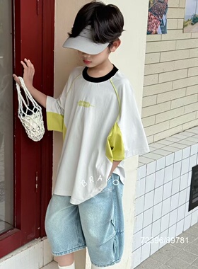 布芮欧夏款儿童短袖T恤中大童休闲上衣男女童潮120-170码72396