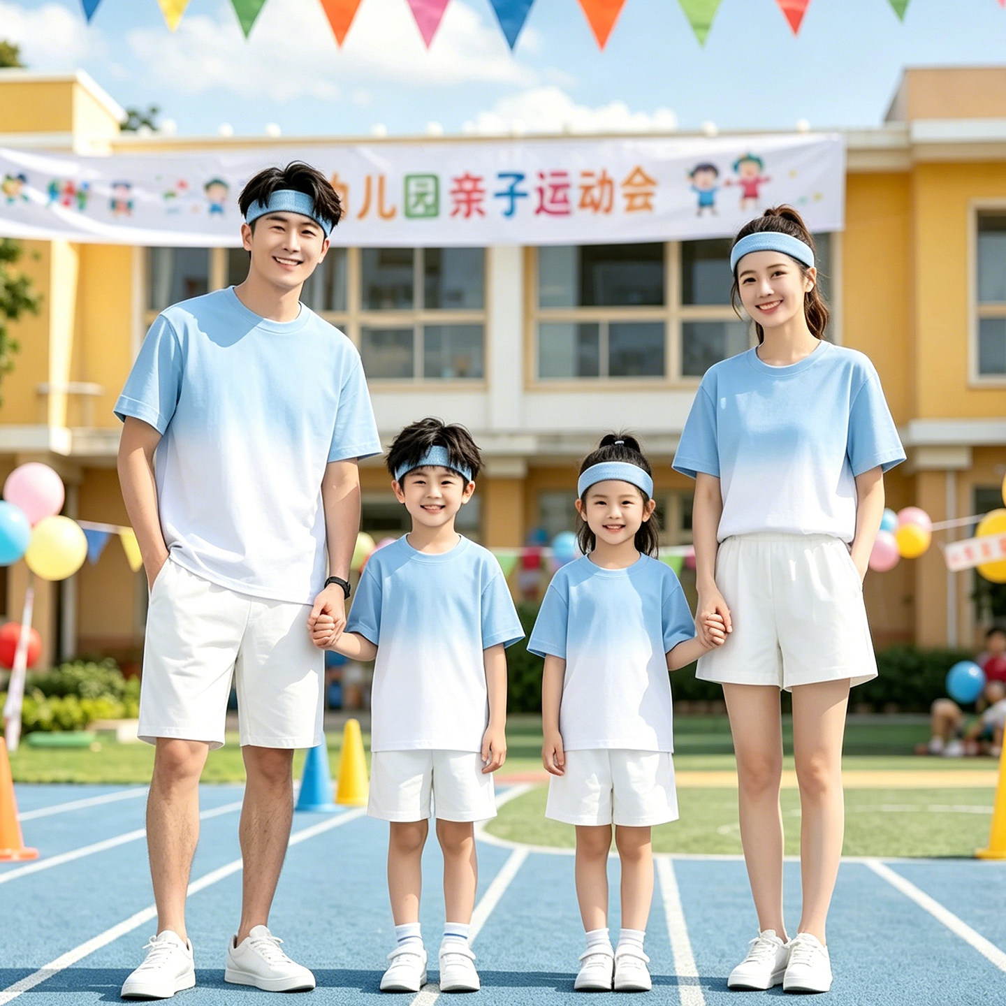 多巴胺色夏季纯棉短袖亲子T恤