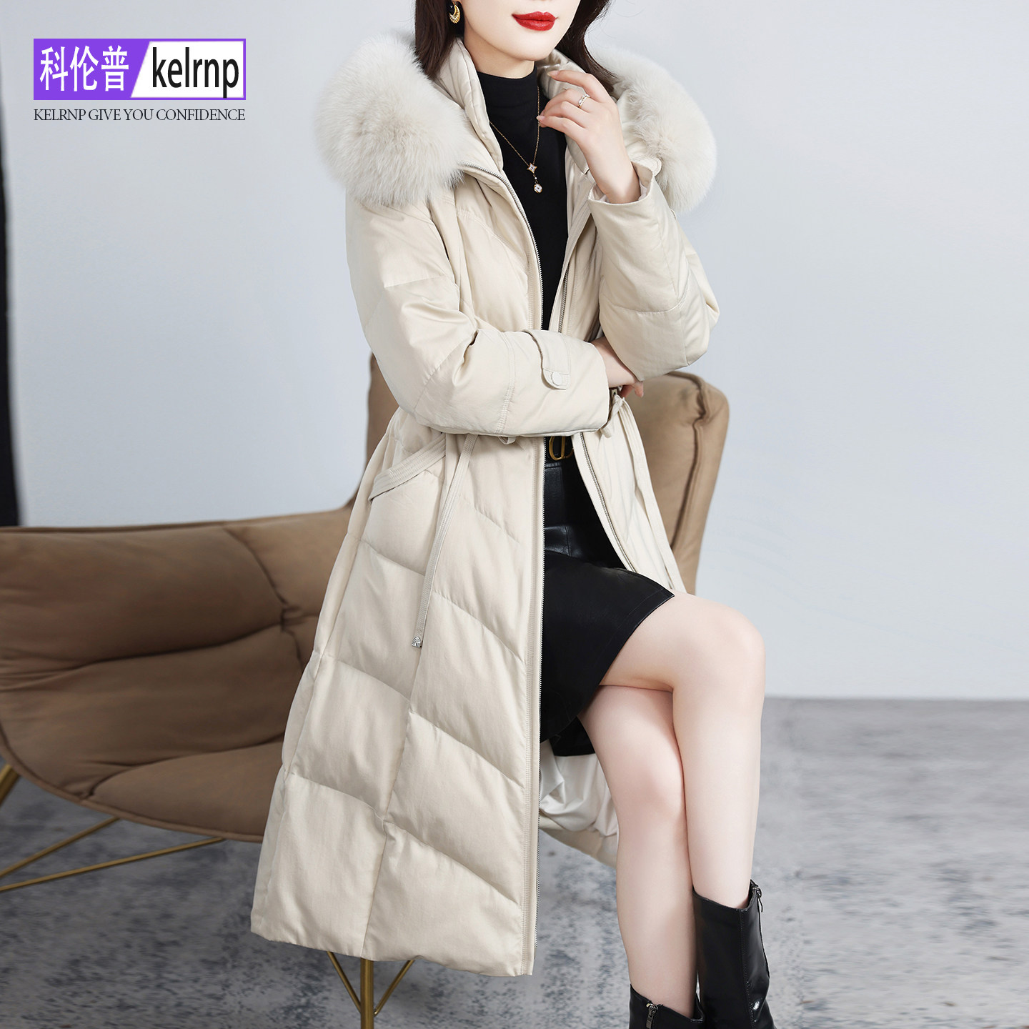 狐狸毛领真皮草大衣女2026冬新连帽温柔正品牌加厚保暖羽绒服外套