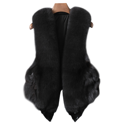 真狐狸毛皮草马甲女2023秋冬