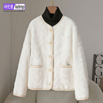 高端减龄名媛风短款拼貂皮草外套