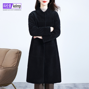 羊剪绒大衣女2025冬新中长款显瘦妈妈装海宁羔羊毛毛颗粒皮草外套