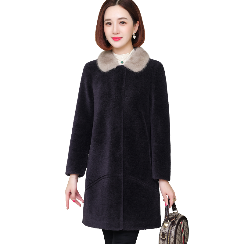减龄洋气质颗粒羊羔毛毛皮草外套