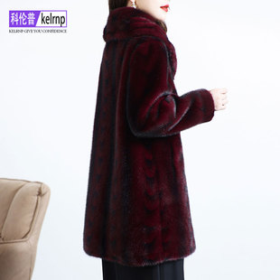 高档金貂绒大衣女2025冬新中长款奢华妈妈仿水貂毛毛环保皮草外套