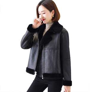 羊皮毛一体外套女短款2025冬新时尚正品牌羊羔毛羊剪绒真皮草大衣