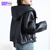 羊皮毛一体外套女2025冬新短款 连帽洋气质羔羊毛羊剪绒真皮草大衣