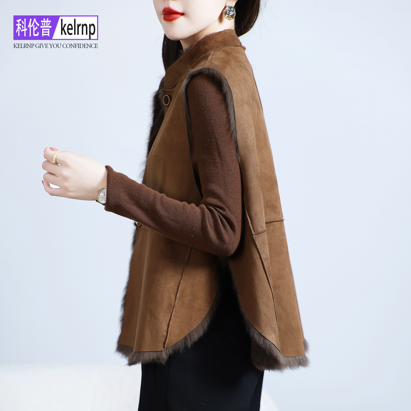 獭兔毛毛马甲女真毛背心2025冬新正品牌两面穿一体整皮草坎肩外套