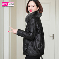真皮羽絨服淑女海寧狐貍