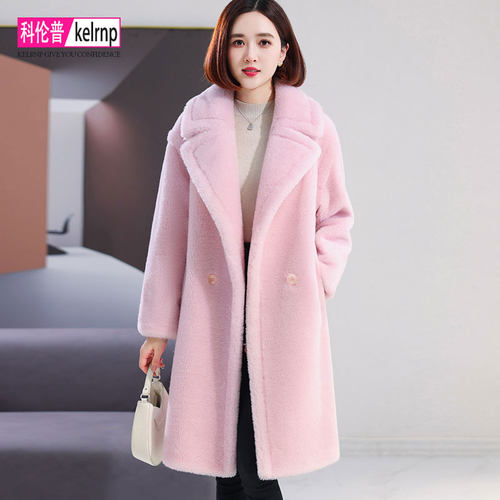 明星同款羊剪绒大衣女颗粒皮草女
