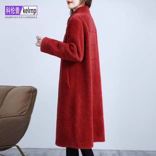 羊剪绒大衣女2025冬新中长款特价大气质海宁羔羊毛毛颗粒皮草外套