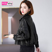 海宁真皮皮衣女2025冬新短款 鹅羽绒小个子机车头层牛皮夹克小外套