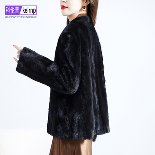 进口天鹅绒水貂毛大衣女2025冬新短款大牌奢华丽拼貂皮真皮草外套