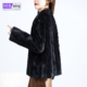 进口天鹅绒水貂毛大衣女2025冬新短款 大牌奢华丽拼貂皮真皮草外套