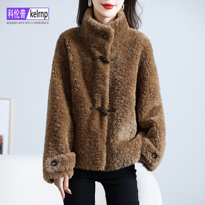 保暖海宁仿羔羊毛毛颗粒皮草外套
