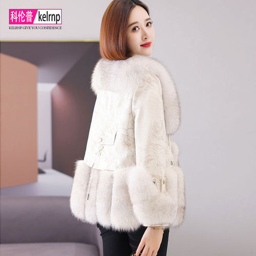 大牌洋气质进口整毛毛领羽绒外套