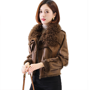 獭兔毛真皮毛一体外套女2025冬新款羊毛领洋气质时尚海宁皮草大衣