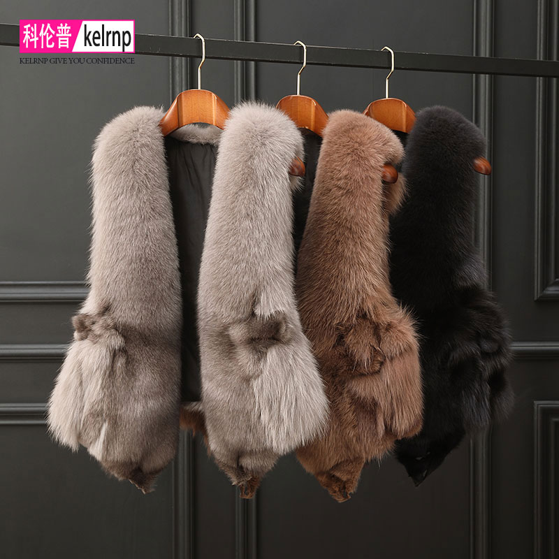 真狐狸毛皮草马甲女2023秋冬