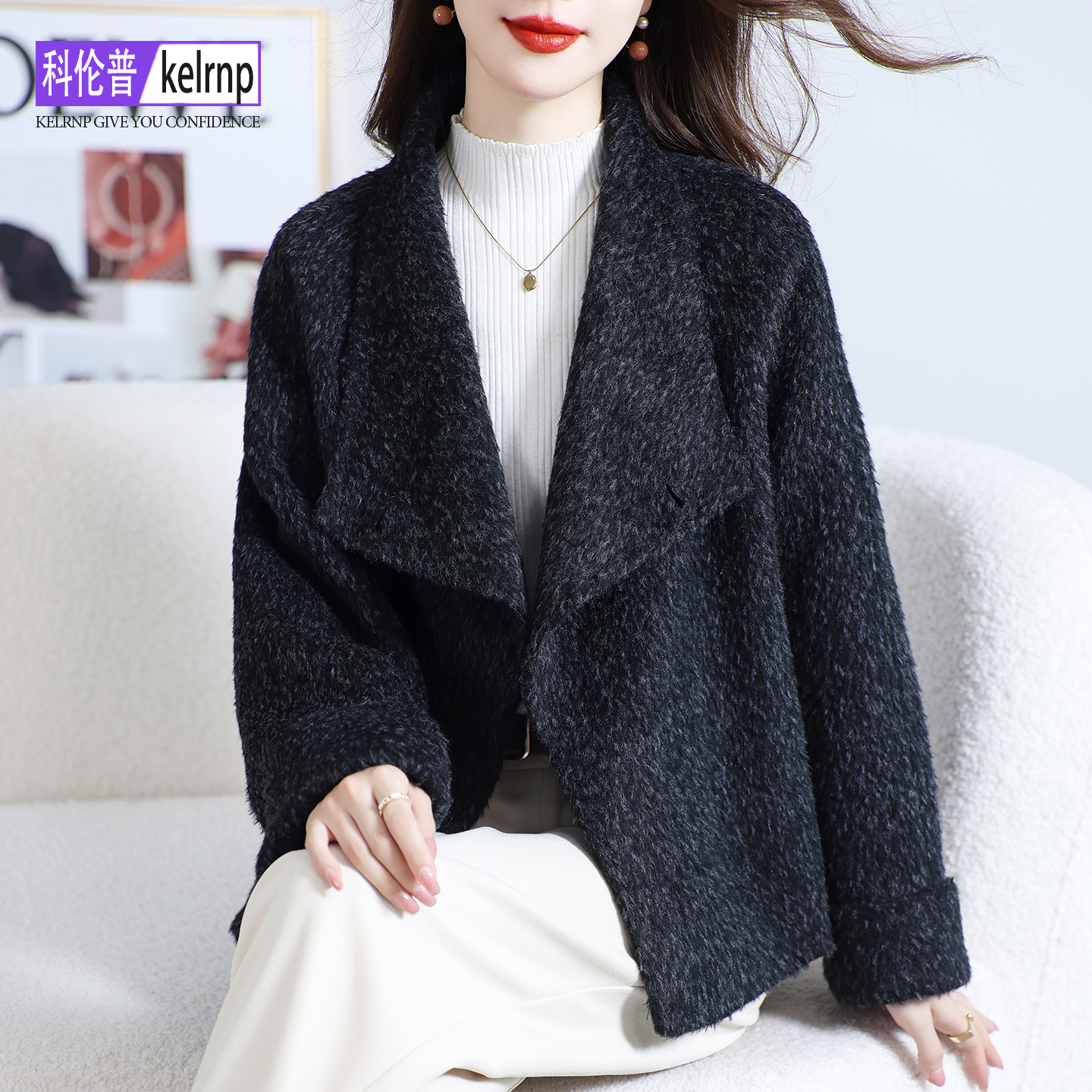 短款小个子呢子苏丽羊毛呢外套