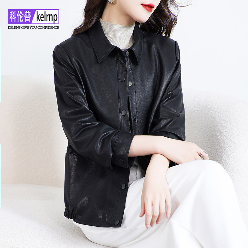 海宁真皮皮衣女2025秋冬新短款简约宽松植鞣头层绵羊皮夹克小外套,女装/女士精品,皮衣,淘宝优惠券,粉丝福利购,淘宝优惠卷