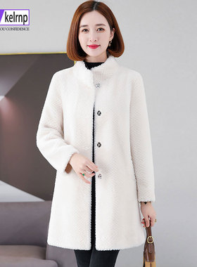羊剪绒大衣女2025冬新中长高档减龄优雅海宁羔羊毛毛颗粒皮草外套