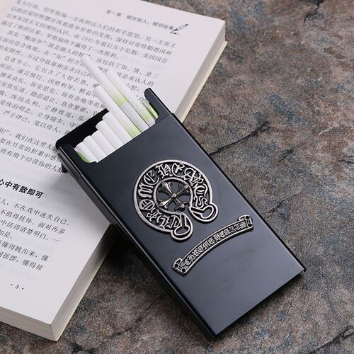 克罗烟盒男女同款ins可爱细烟盒弹盖自动超薄便携金属滑盖烟盒