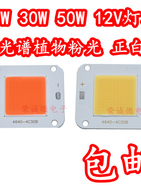 全光谱植物生长LED灯珠20W30W50W光源12V植物灯波长380-840nm