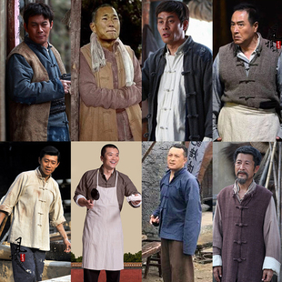 影视装民国男红军马褂土八路古装土匪装游击队棉麻老百姓群演古装