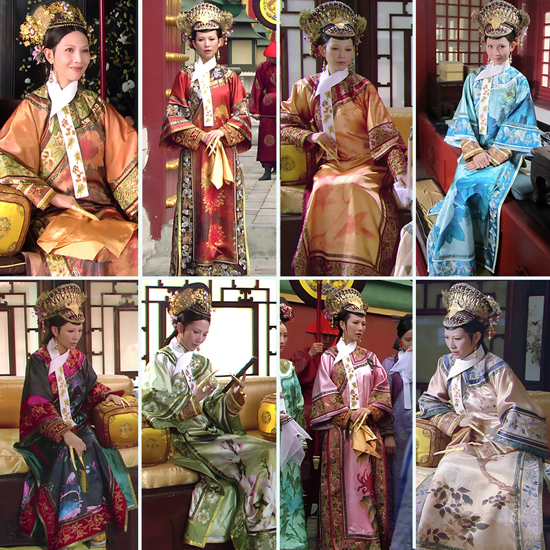 工艺绣花包括长袍打底裤领巾