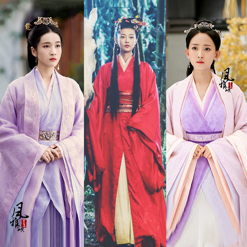 影视古装容乐张雪迎同款女汉服妃子贵妃红色中式喜服婚服演出服装