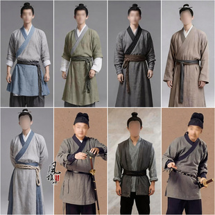 秦汉魏晋唐宋男士汉服棉麻店小二家丁老百姓随从书童仆人群演古装