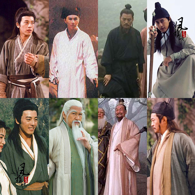 影视古装老款笑傲江湖令狐冲同款宋朝武侠侠客装棉布棉麻演出服装