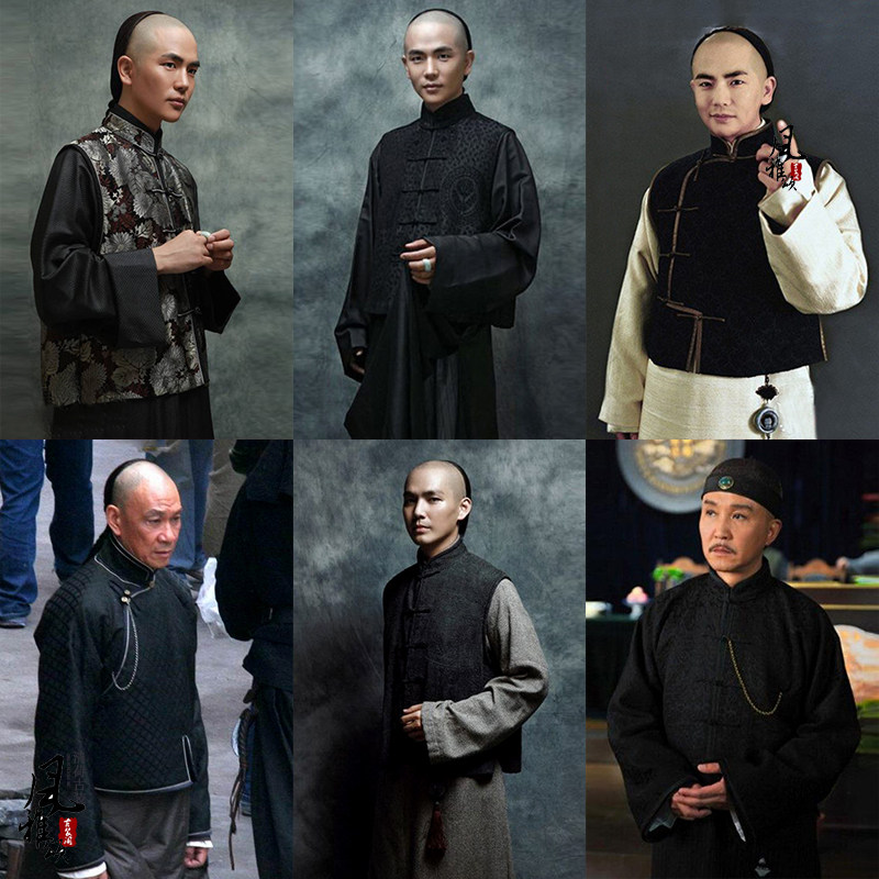 影视古装十月围城同款服装民国男古装民国长衫长袍老爷服马褂古装