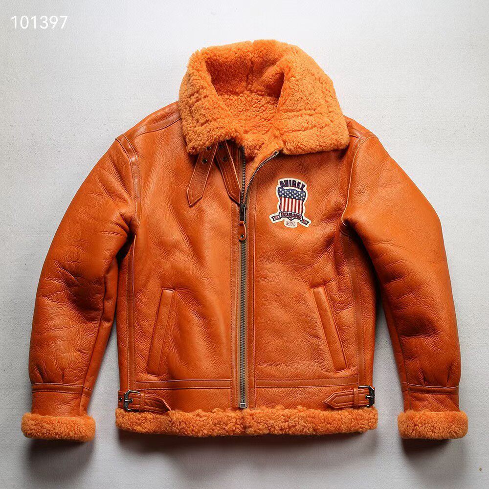 men australia shearling usa size quality warm winter coat