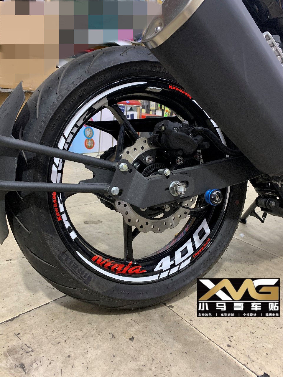 摩托车轮毂贴川崎NINJA400钢圈贴