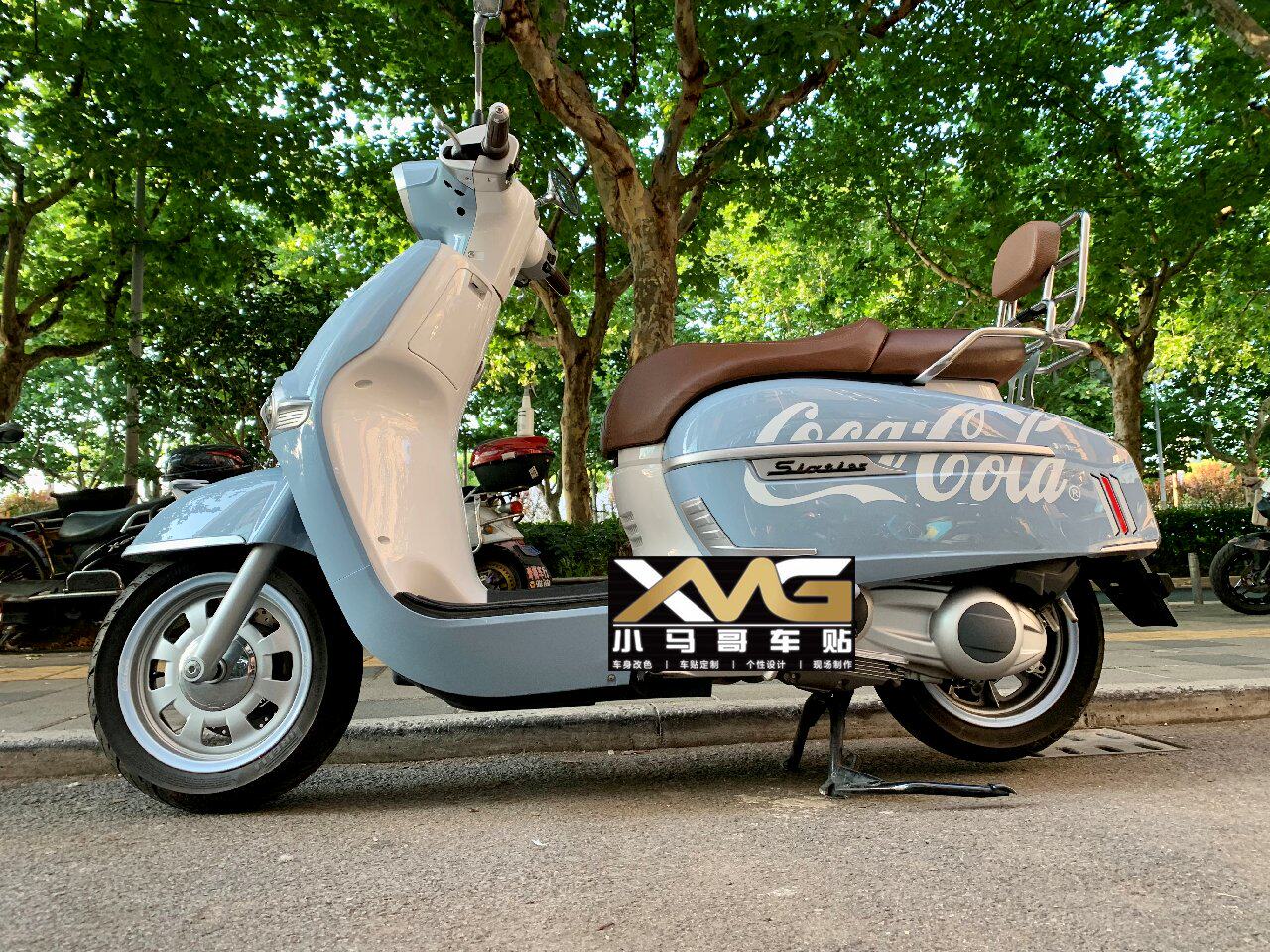 龙嘉摩托车维多利亚sixties车身拉花/可口可乐个性车贴/外壳贴花