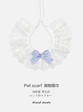 新款狗狗猫咪口水巾宠物围巾猫咪中小型围嘴宠物饰品围脖围兜领结