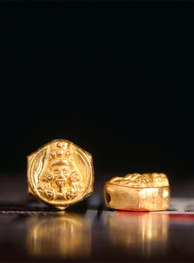 手工錾刻古法黄金扎基拉姆隔珠