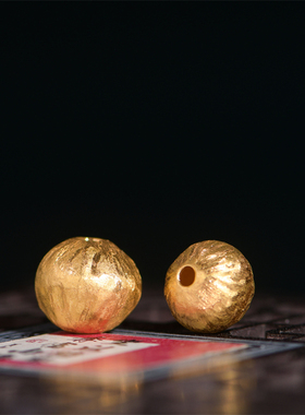 手工錾刻古法黄金灯笼隔珠