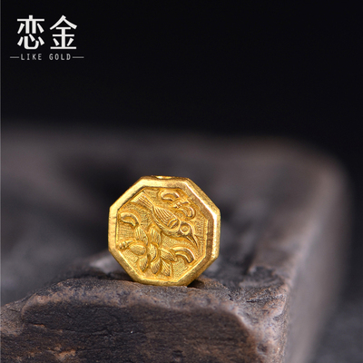 手工錾刻古法黄金喜上眉梢方牌