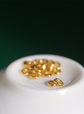 足金手工錾刻古法黄金盘缠小金圈