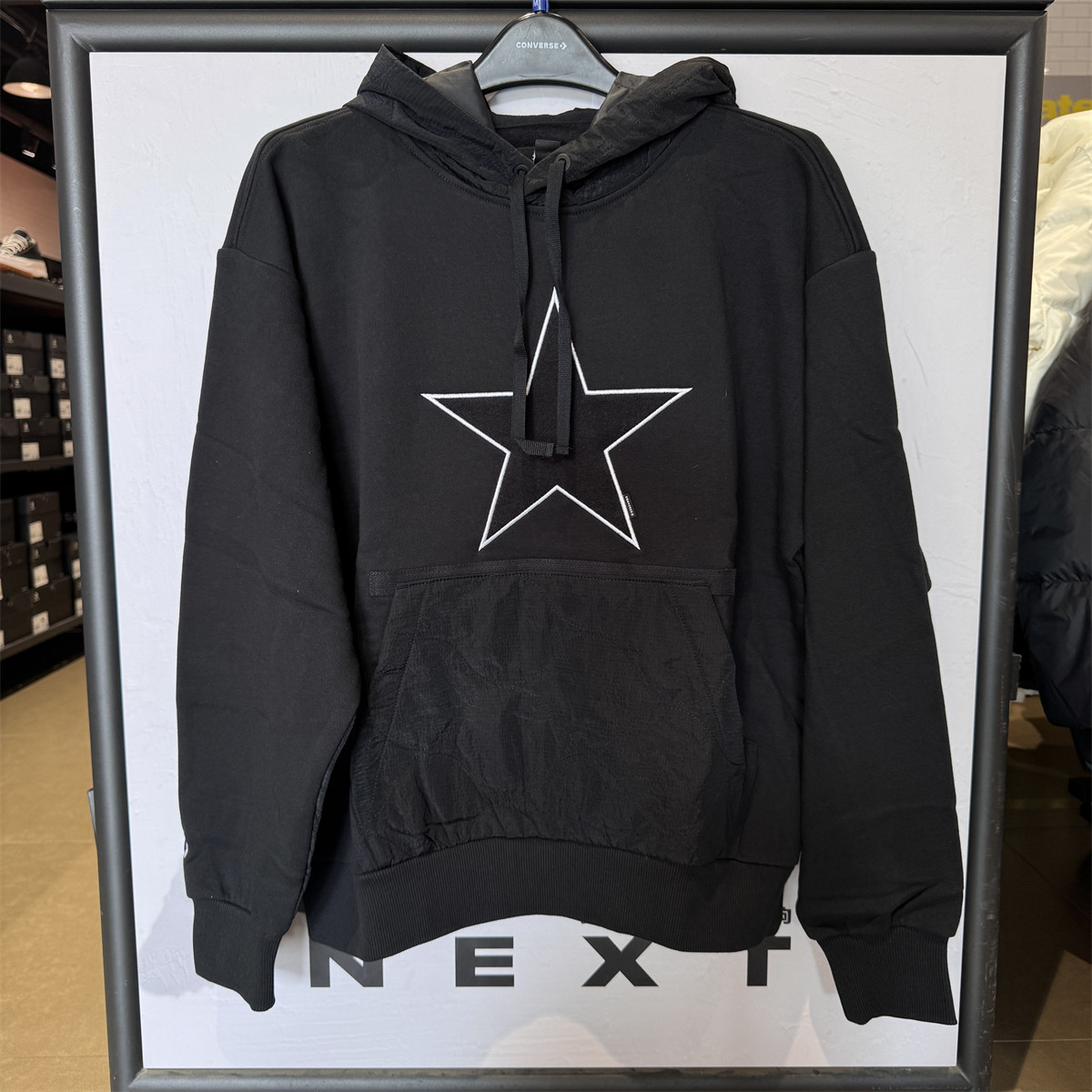 CONVERRSE FW22 匡威字母印花图案加绒连帽运动卫衣10025051-A01