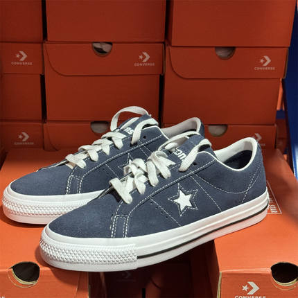 CONVERSE匡威ONE STAR PRO海军蓝翻毛皮麂皮低帮帆布鞋A04154c