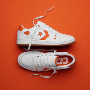 CONVERSE AS-1 匡威低帮橙白色皮质箭星滑板鞋休闲鞋A08130c