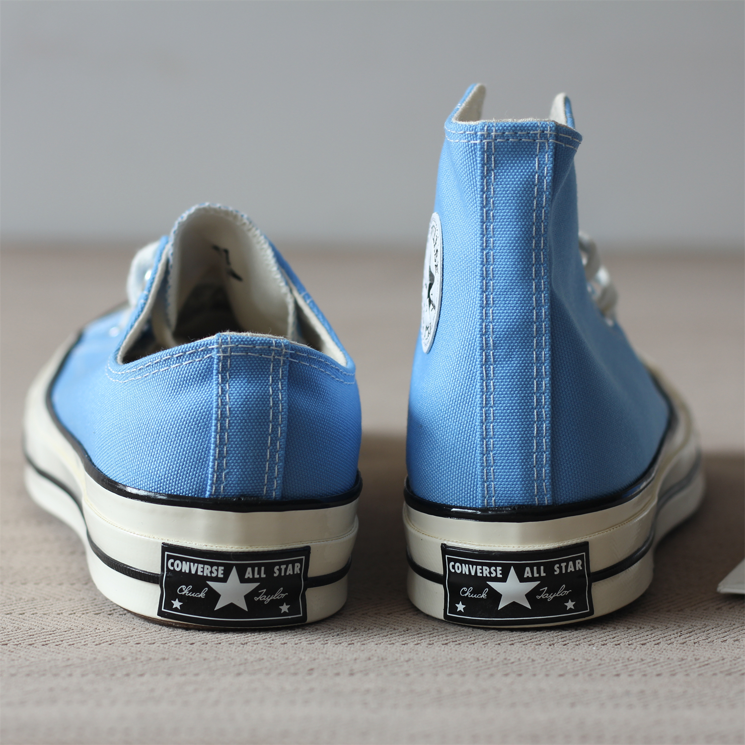 天蓝色1970正品匡威高低帮帆布鞋