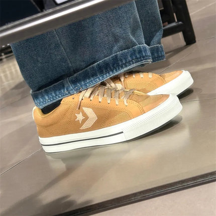CONVERSE Sport Casual正品匡威姜黄色低帮复古休闲滑板鞋A16017C