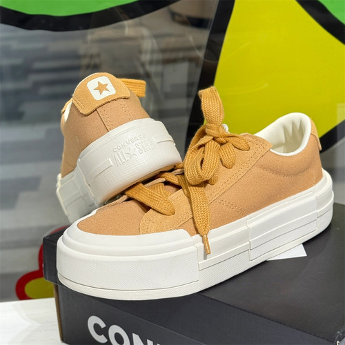 CONVERSE CURISE UU匡威小麦棕色低帮厚底增高休闲帆布鞋 A10652C
