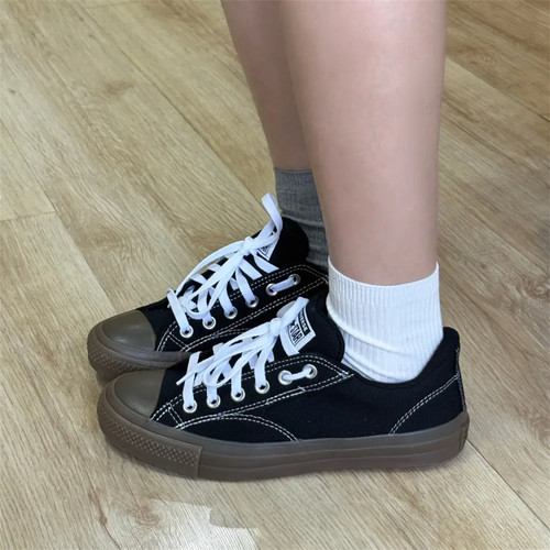 正品CONVERSE匡威Malden 莫尔登黑棕色低帮男女同款帆布鞋A15593C