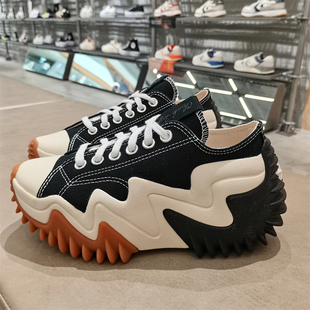 172895c Motion未来电波厚底增高黑色低帮松糕帆布鞋 匡威Run Star