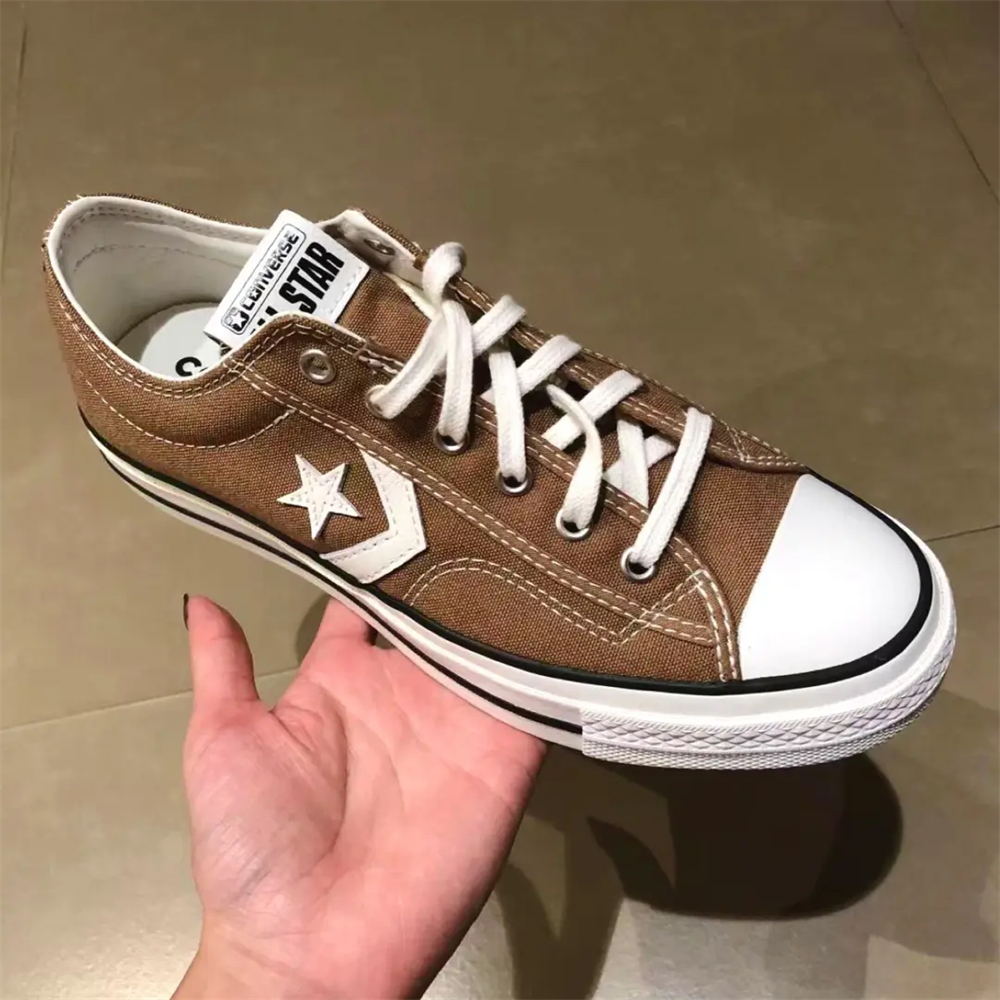 CONVERSE STAYPLAYER正品匡威箭星咖啡色低帮休闲滑板鞋A08752C