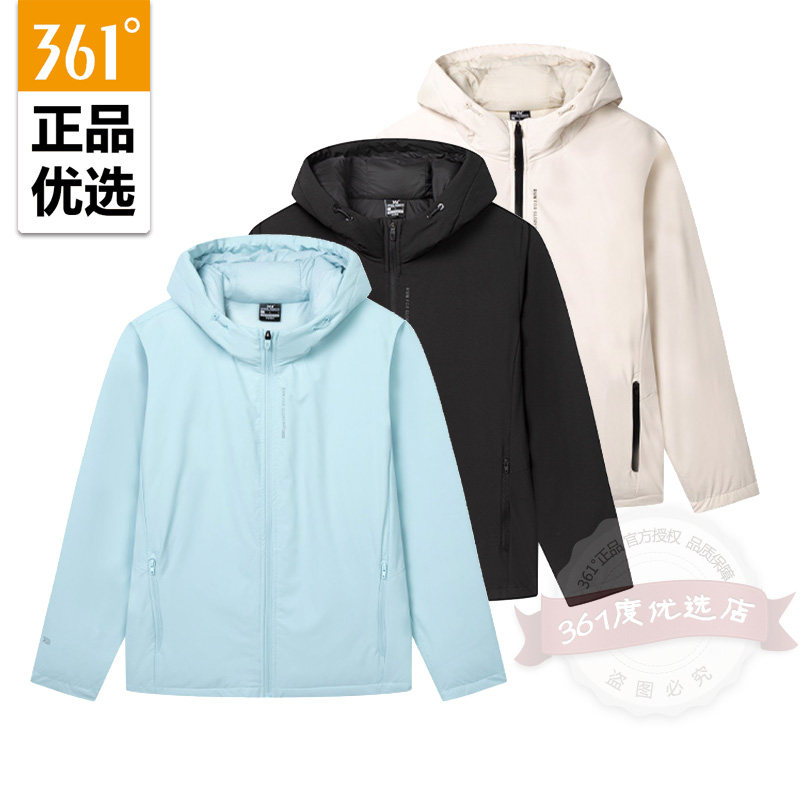 361度连帽羽绒外套女装鸭绒图片